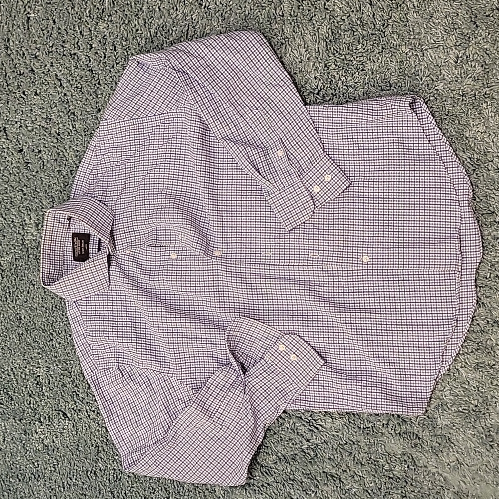 Nordstrom Blue Tech Smart Trim Fit Button Up Dress Shirt Men's Shop 16 32-33